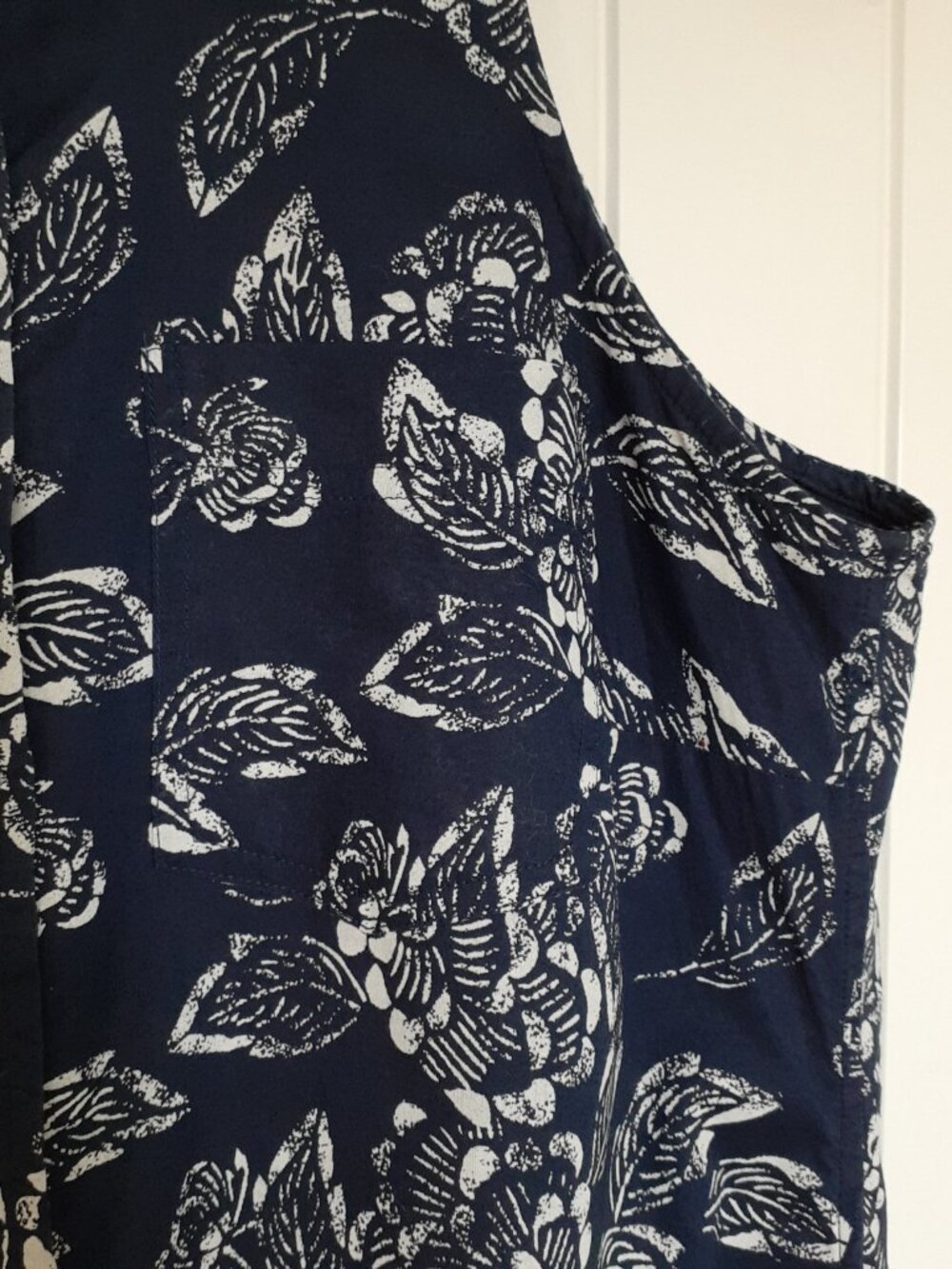 Banana Republic Sleeveless Button Up Cotton Shirt Dress Blue Floral Size 6 - Picture 5 of 12